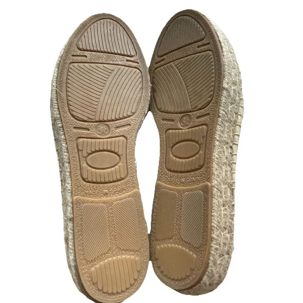 La Canadienne Clay Rattan Platform Espadrille Loafers Flats Size38 Us 8 New $250